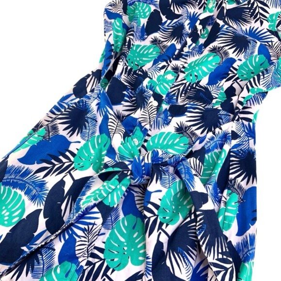 Untuckit Floral Palm Print Button Front Wrap Kenzie Dress - Picture 5 of 7